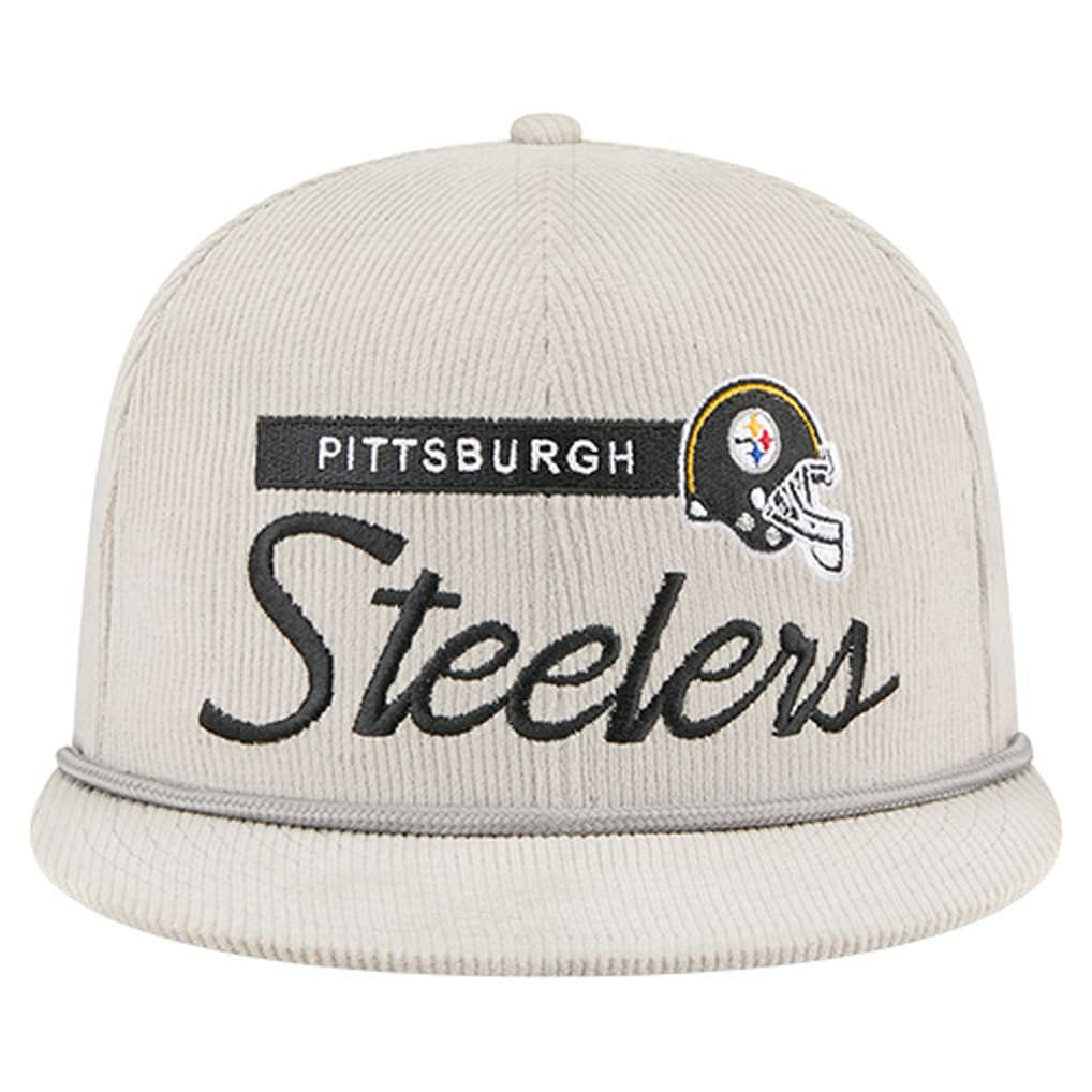 Pittsburgh Steelers New Era Cord Rope Corduroy 9FIFTY Snapback Hat Gray | NFL