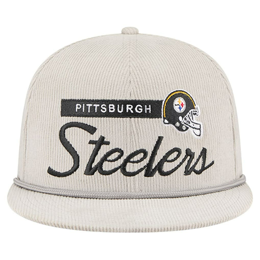 Pittsburgh Steelers New Era Cord Rope Corduroy 9FIFTY Snapback Hat Gray | NFL