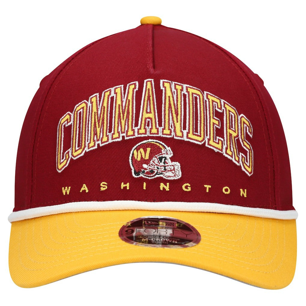 Washington Commanders New Era Youth Arch COOLERA 9FORTY A-Frame Adjustable Hat Burgundy/Gold | NFL