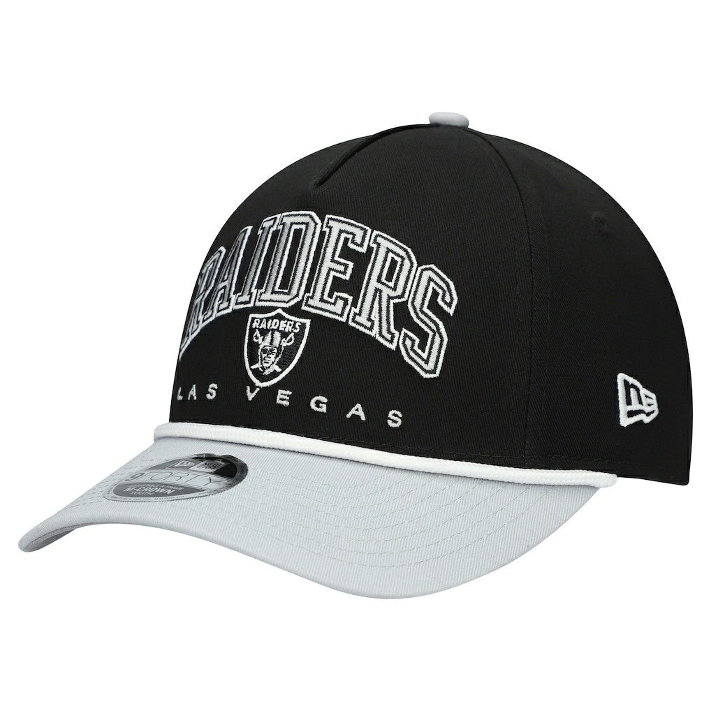 Las Vegas Raiders New Era Youth Arch COOLERA 9FORTY A-Frame Adjustable Hat Black/Silver | NFL
