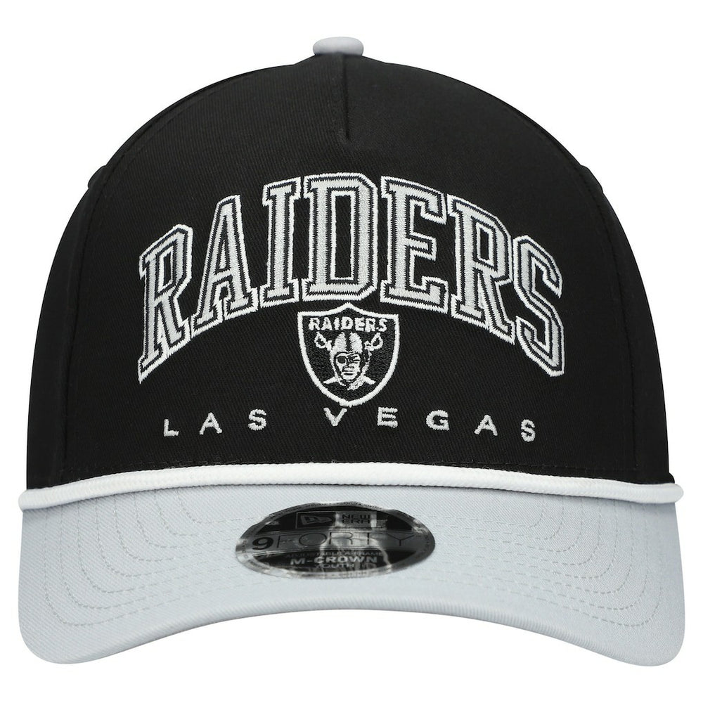 Las Vegas Raiders New Era Youth Arch COOLERA 9FORTY A-Frame Adjustable Hat Black/Silver | NFL