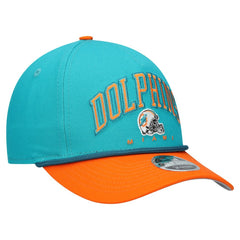 Miami Dolphins New Era Youth Arch COOLERA 9FORTY A-Frame Adjustable Hat Aqua/Orange | NFL