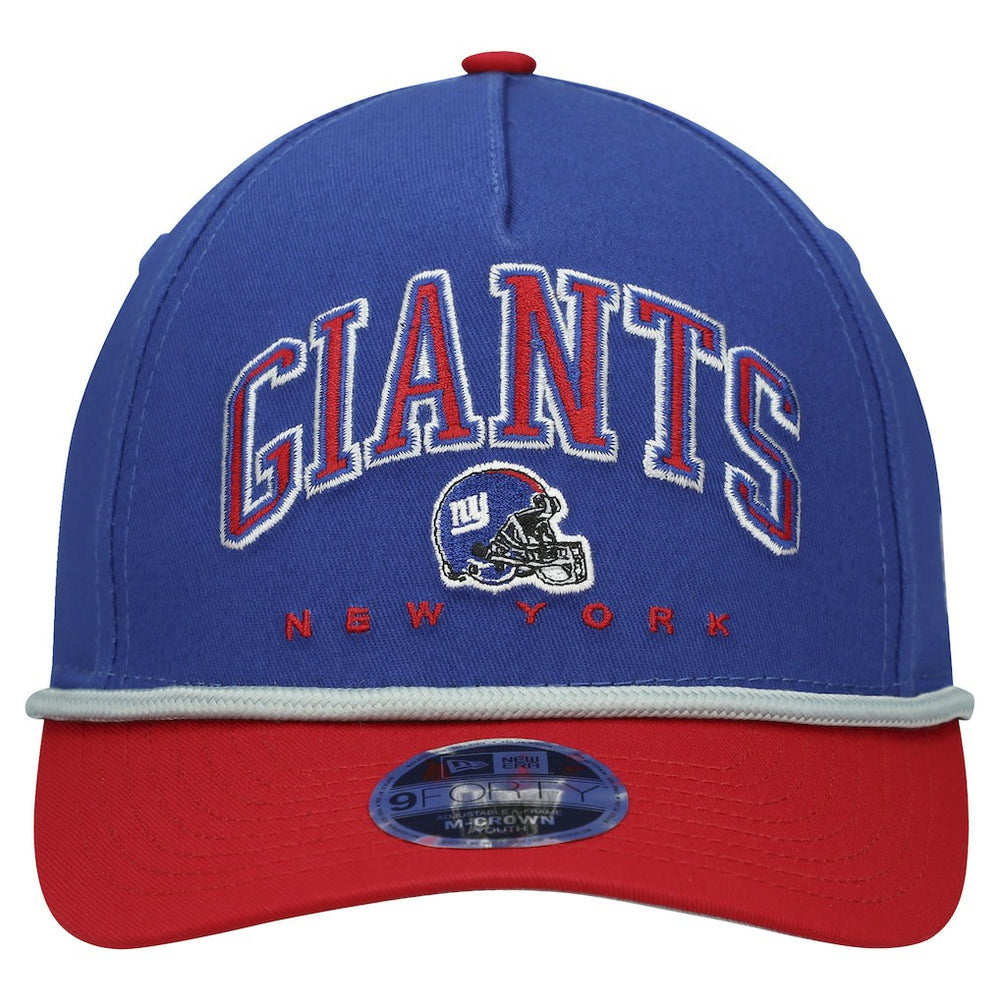 New York Giants New Era Youth Arch COOLERA 9FORTY A-Frame Adjustable Hat Royal/Red | NFL