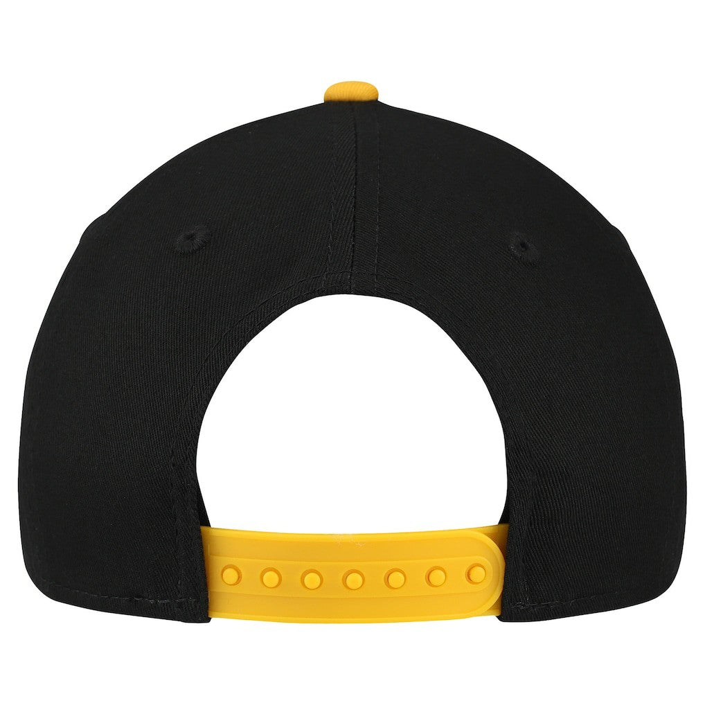 Pittsburgh Steelers New Era Youth Arch COOLERA 9FORTY A-Frame Adjustable Hat Black/Gold | NFL