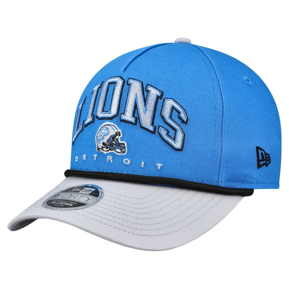 Detroit Lions New Era Youth Arch COOLERA 9FORTY A-Frame Adjustable Hat Blue/Gray | NFL