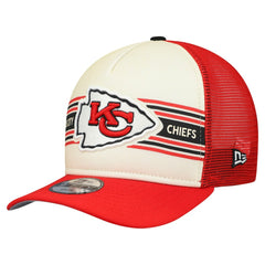 Kansas City Chiefs New Era Youth Banner 9FIFTY A-Frame Adjustable Trucker Hat Cream/Red | NFL
