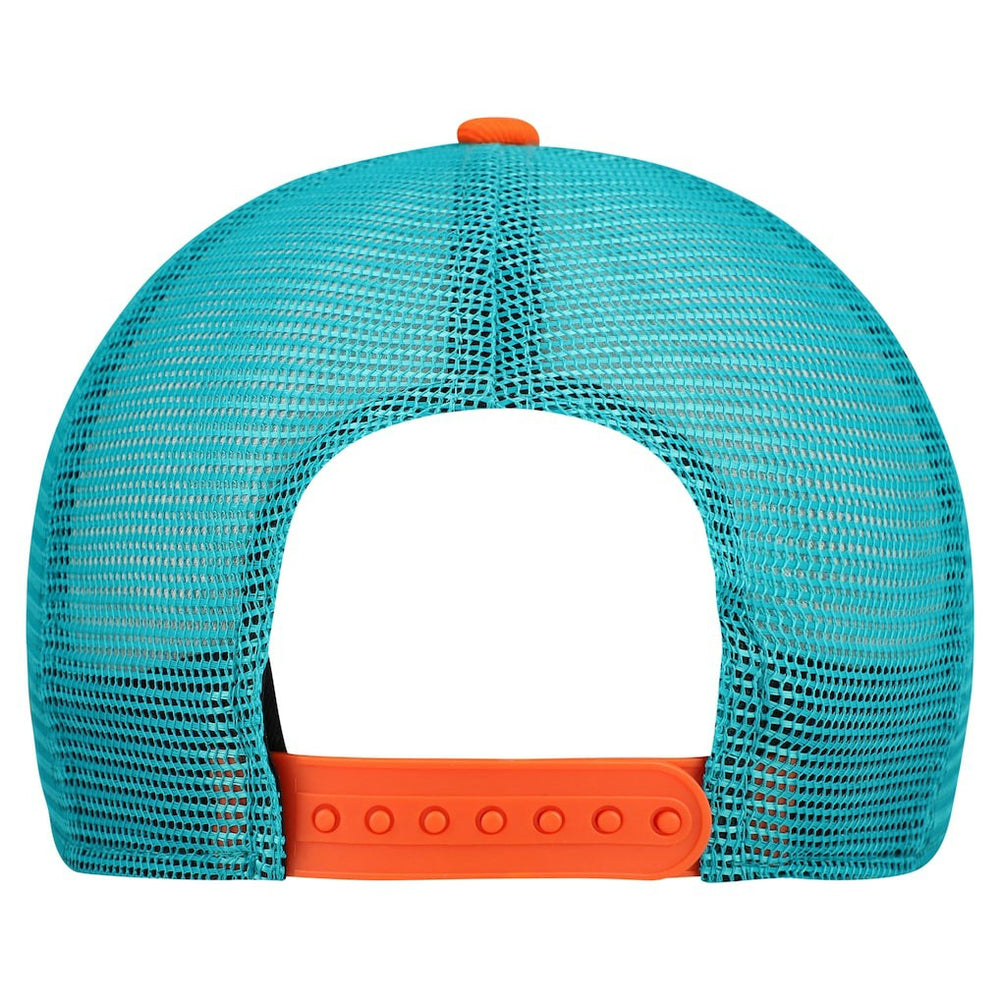 Miami Dolphins New Era Youth Banner 9FIFTY A-Frame Adjustable Trucker Hat Cream/Aqua | NFL