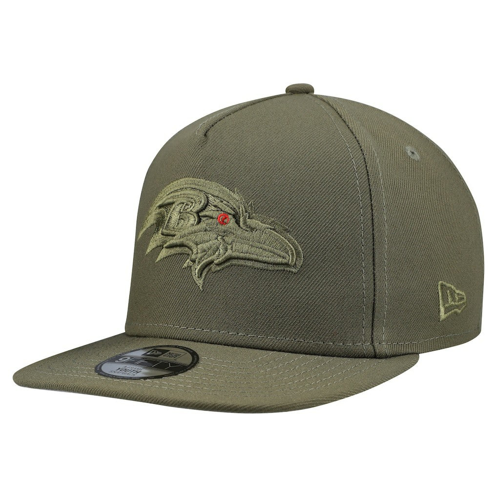 Baltimore Ravens New Era Youth Color Pack A-Frame 9FIFTY Snapback Hat Olive | NFL