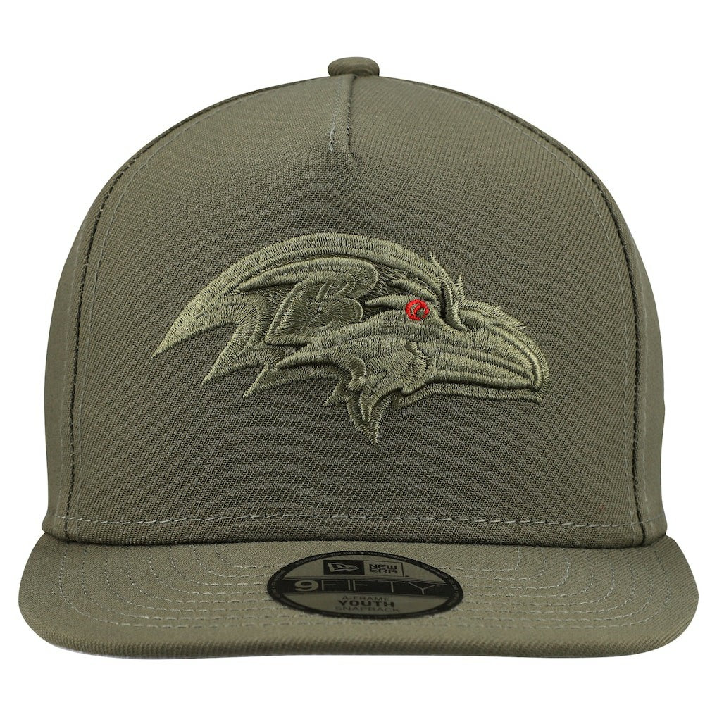 Baltimore Ravens New Era Youth Color Pack A-Frame 9FIFTY Snapback Hat Olive | NFL