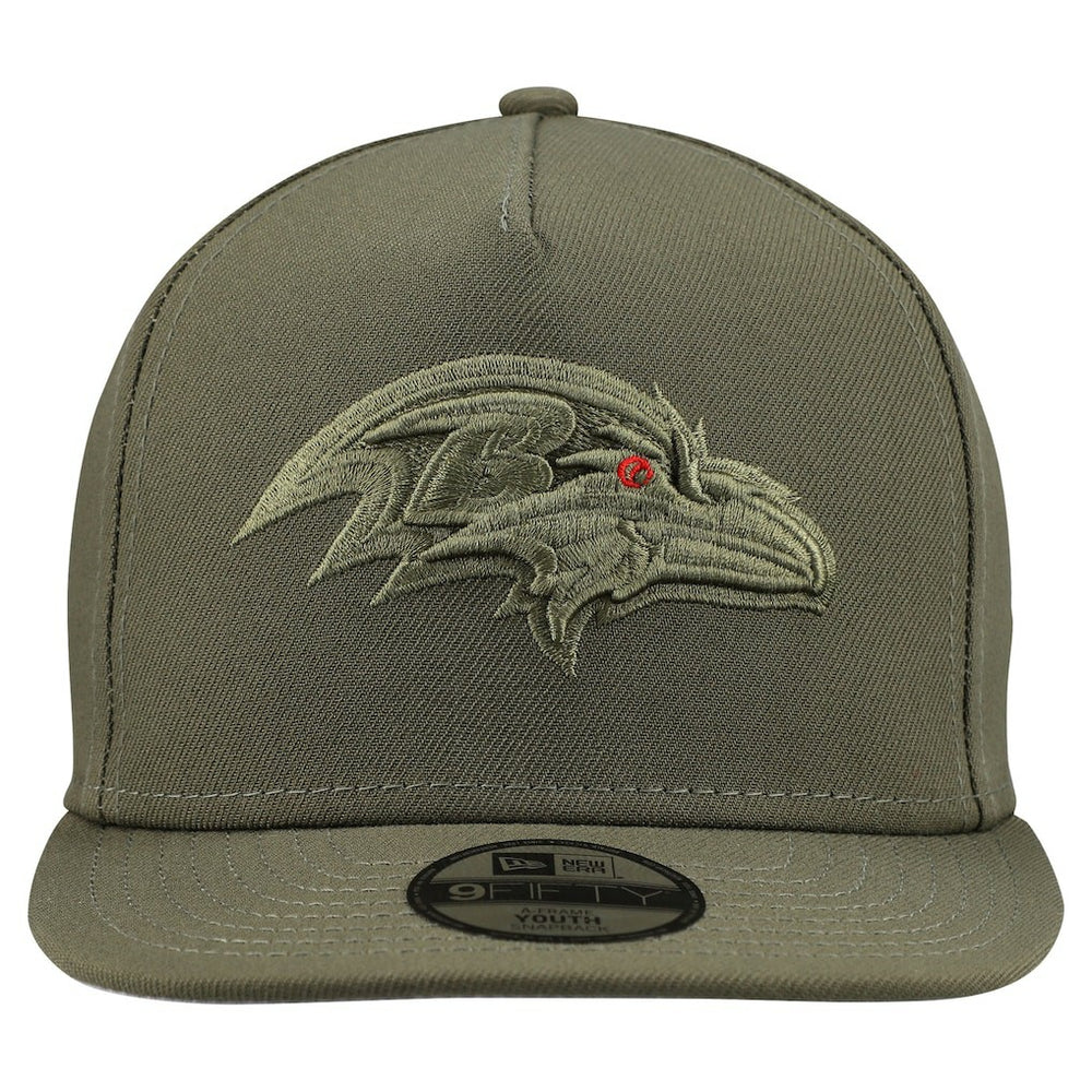 Baltimore Ravens New Era Youth Color Pack A-Frame 9FIFTY Snapback Hat Olive | NFL