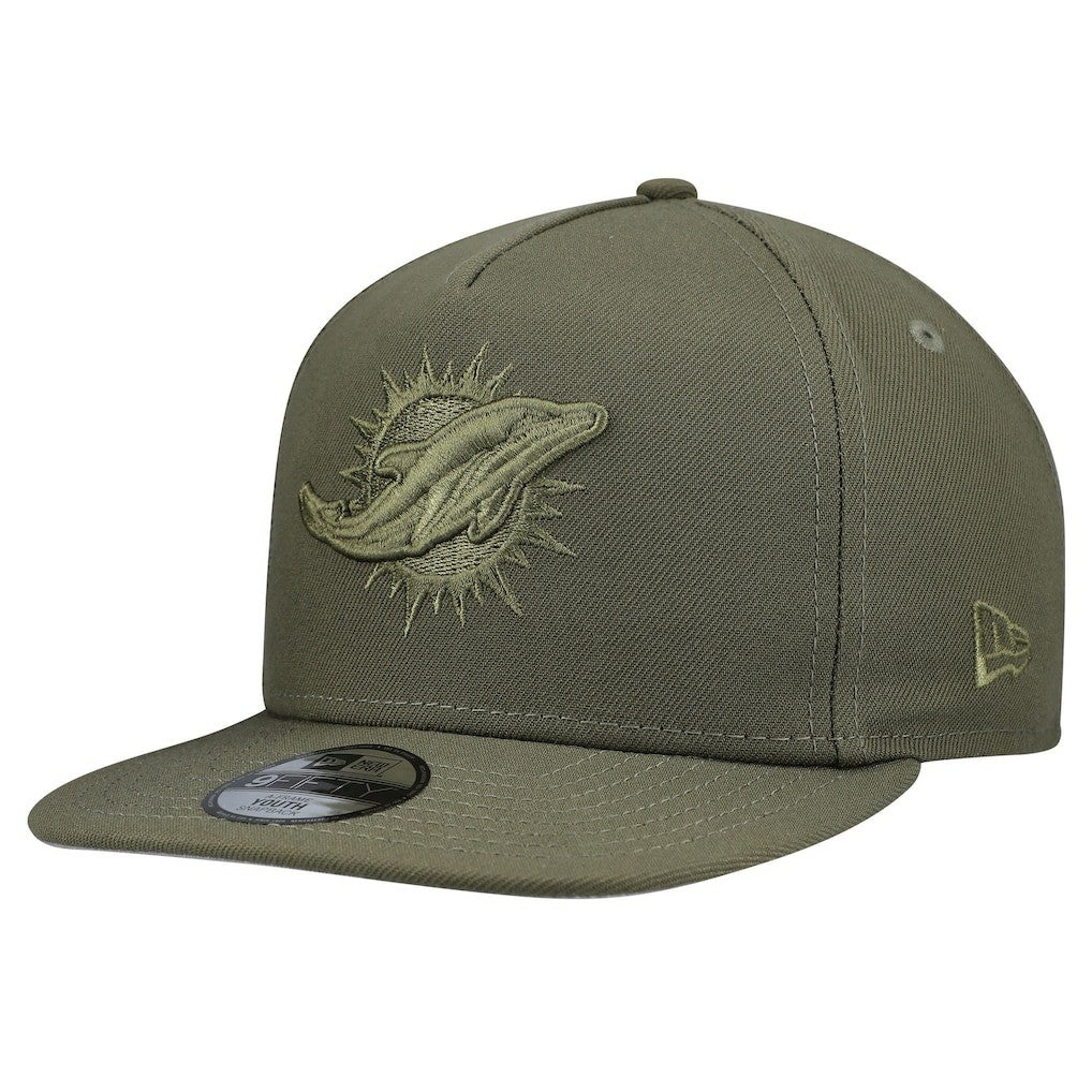 Miami Dolphins New Era Youth Color Pack A-Frame 9FIFTY Snapback Hat Olive | NFL