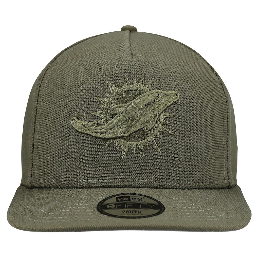 Miami Dolphins New Era Youth Color Pack A-Frame 9FIFTY Snapback Hat Olive | NFL