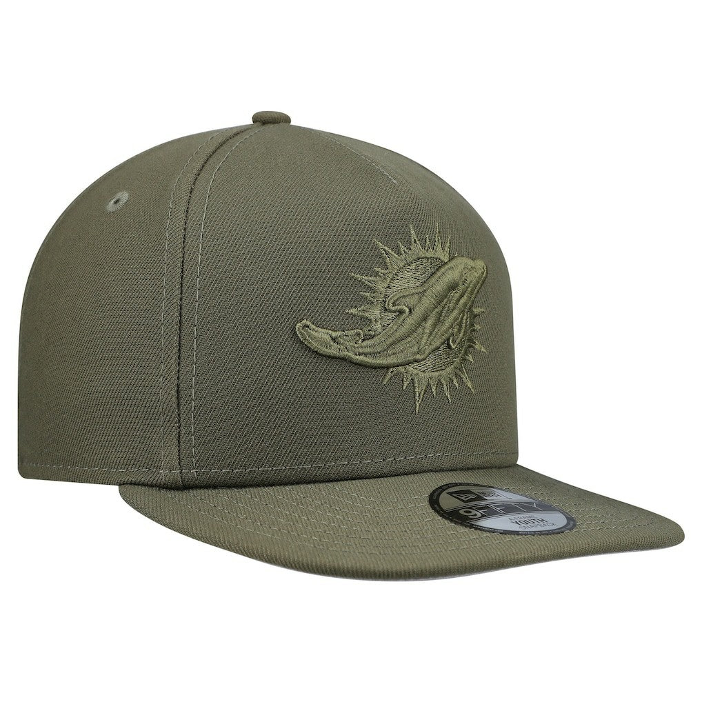 Miami Dolphins New Era Youth Color Pack A-Frame 9FIFTY Snapback Hat Olive | NFL