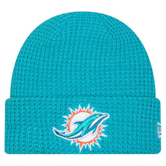 Miami Dolphins New Era Youth Waffle Cuffed Knit Hat Aqua | NFL