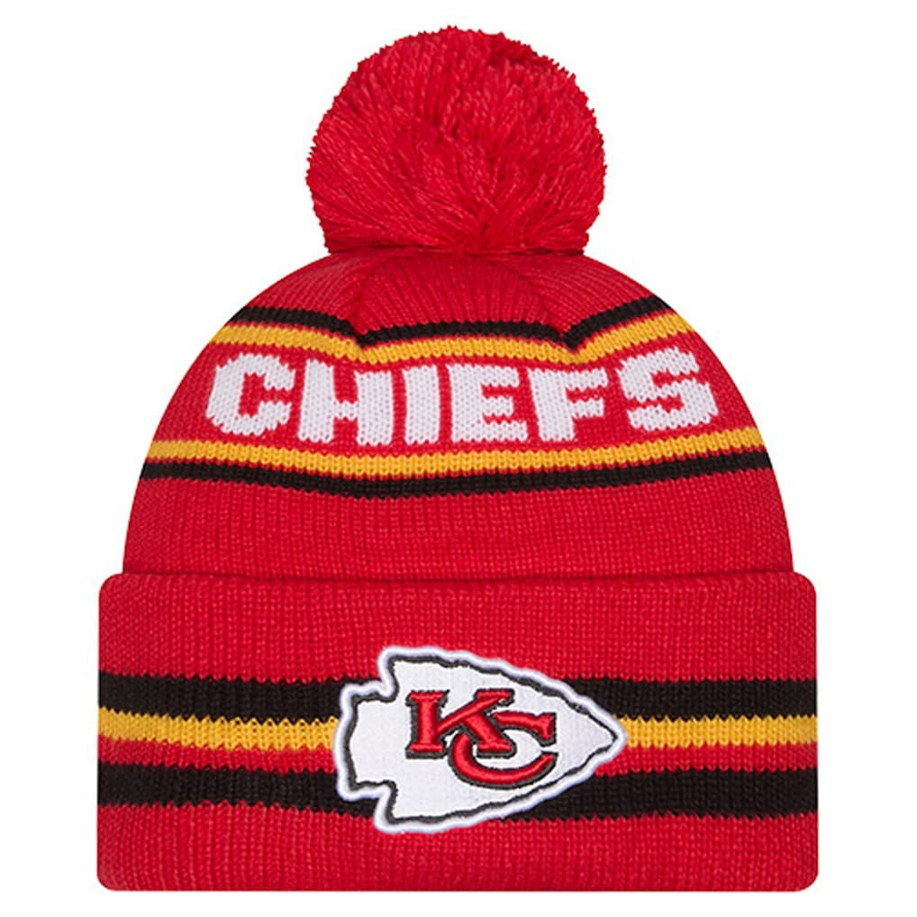 Kansas City Chiefs New Era Youth Classic Cuffed Knit Hat with Pom Red | NFL