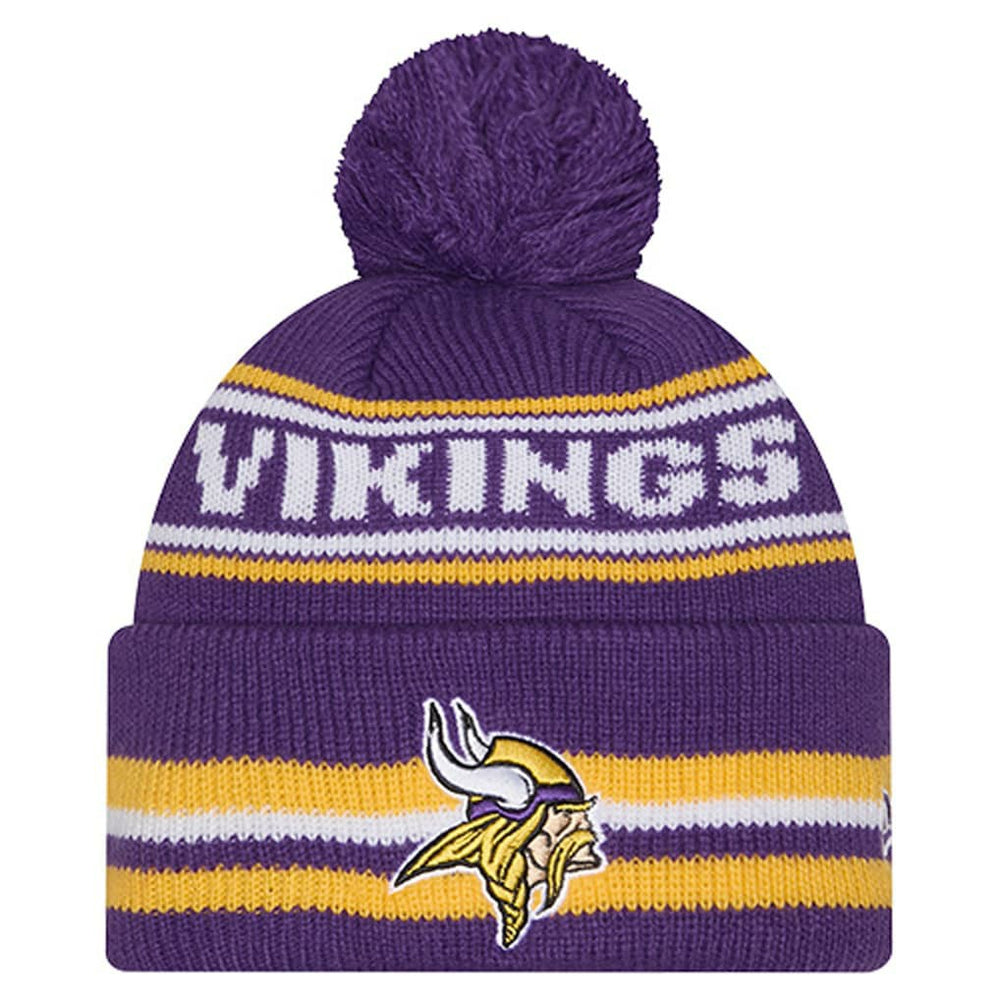 Minnesota Vikings New Era Youth Classic Cuffed Knit Hat with Pom Purple | NFL
