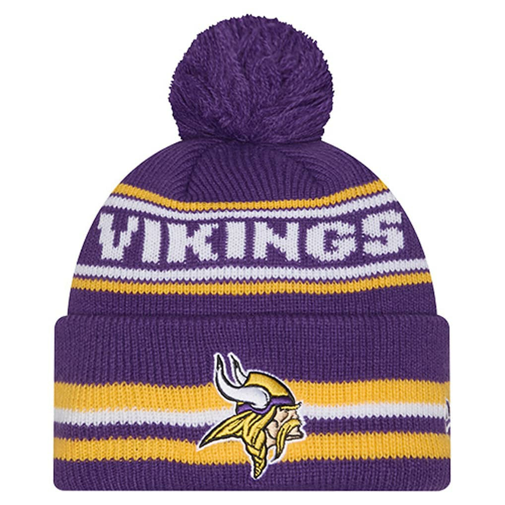 Minnesota Vikings New Era Youth Classic Cuffed Knit Hat with Pom Purple | NFL
