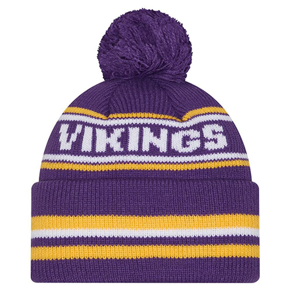 Minnesota Vikings New Era Youth Classic Cuffed Knit Hat with Pom Purple | NFL