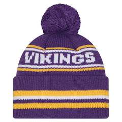 Minnesota Vikings New Era Youth Classic Cuffed Knit Hat with Pom Purple | NFL
