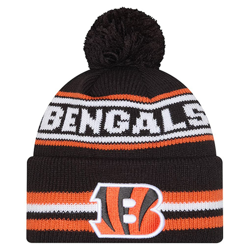 Cincinnati Bengals New Era Youth Classic Cuffed Knit Hat with Pom Black | NFL