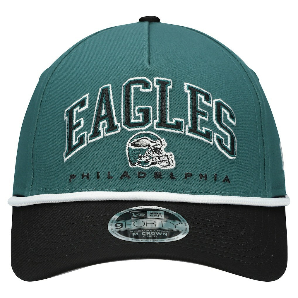 Philadelphia Eagles New Era Preschool Arch COOLERA 9FORTY A-Frame M-Crown Adjustable Hat Green/Black | NFL