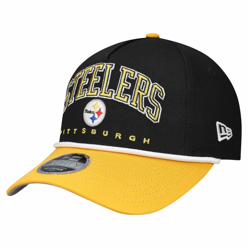 Pittsburgh Steelers New Era Preschool Arch COOLERA 9FORTY A-Frame M-Crown Adjustable Hat Black/Gold | NFL