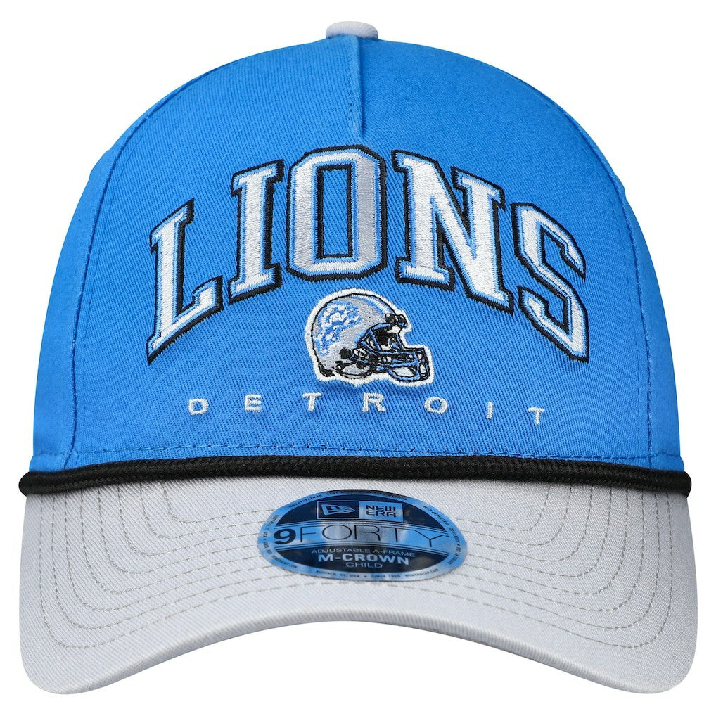 Detroit Lions New Era Preschool Arch COOLERA 9FORTY A-Frame M-Crown Adjustable Hat Blue/Gray | NFL