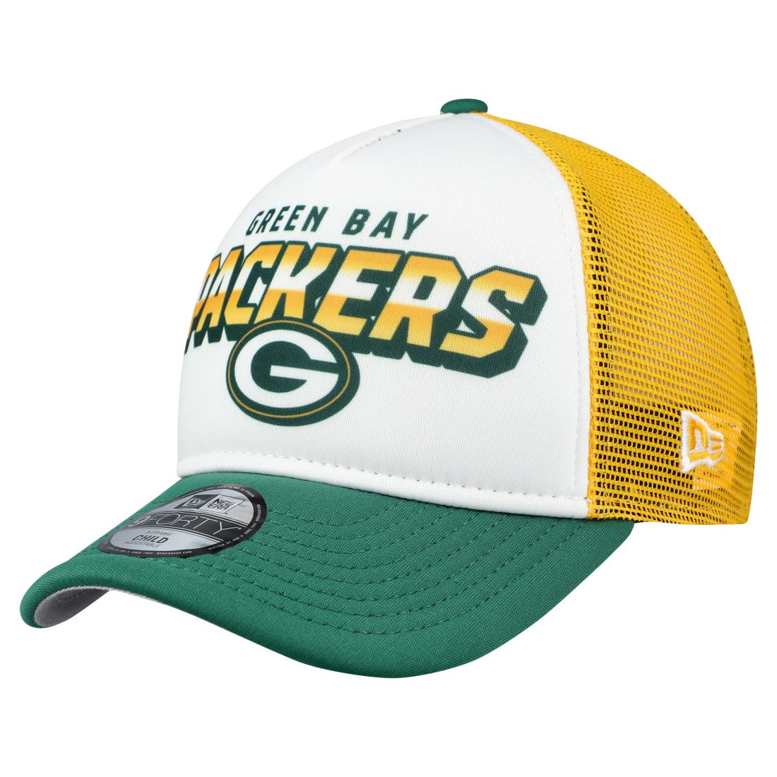 Green Bay Packers New Era Preschool 9FORTY A-Frame Adjustable Hat White | NFL