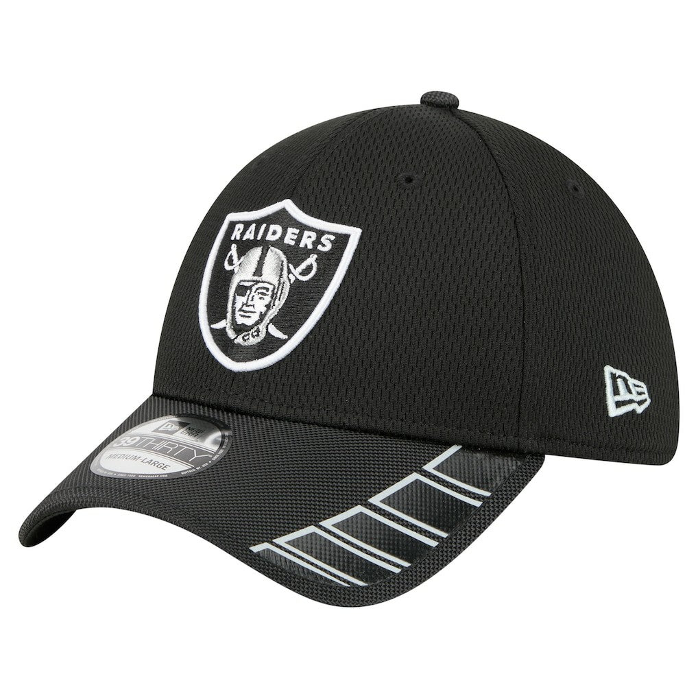 Las Vegas Raiders New Era Visor Hit 39THIRTY Flex Hat Black | NFL