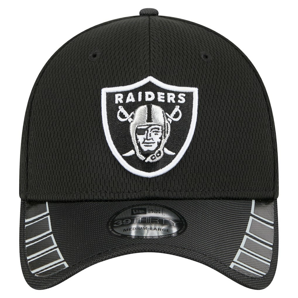 Las Vegas Raiders New Era Visor Hit 39THIRTY Flex Hat Black | NFL