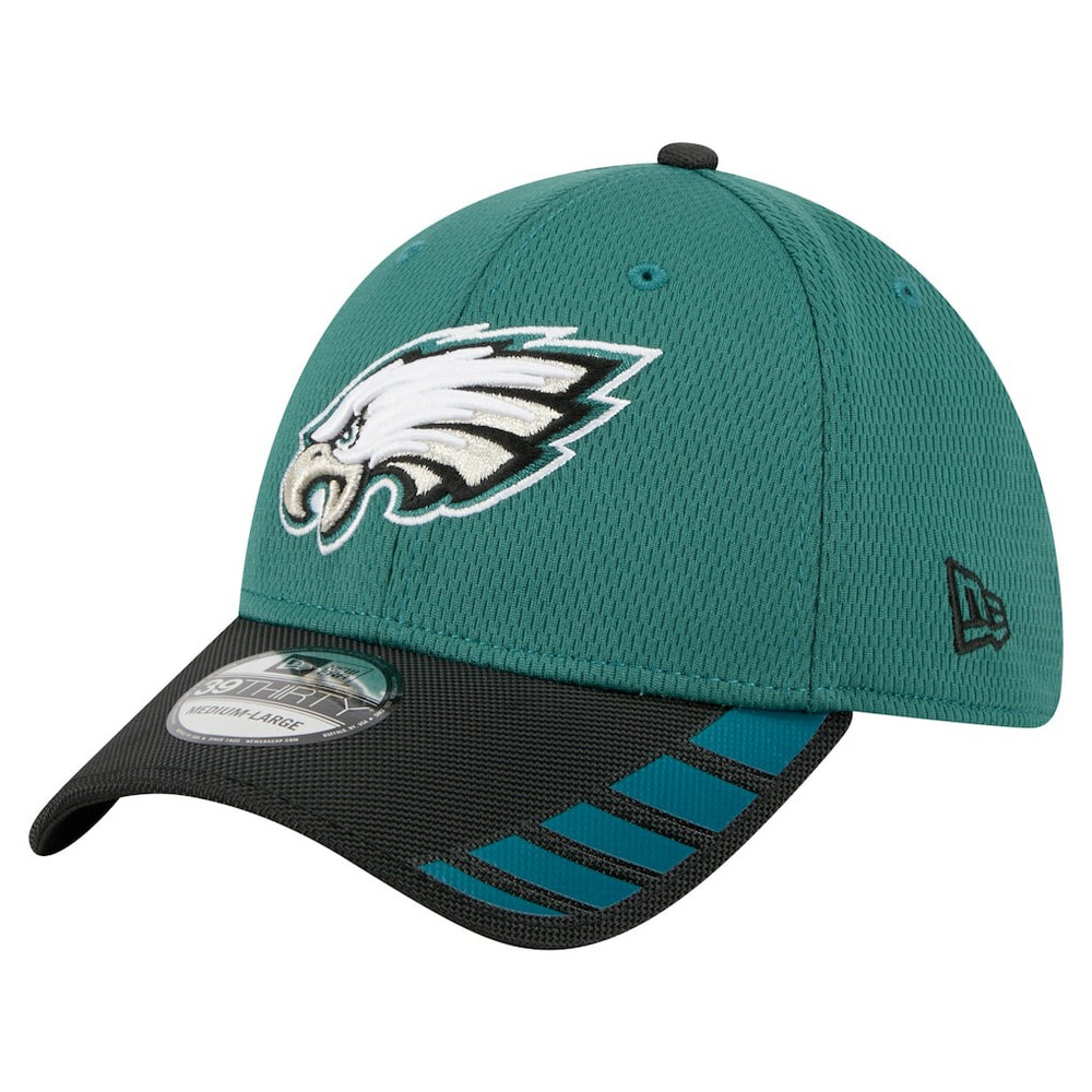 Philadelphia Eagles New Era Visor Hit 39THIRTY Flex Hat Midnight Green | NFL