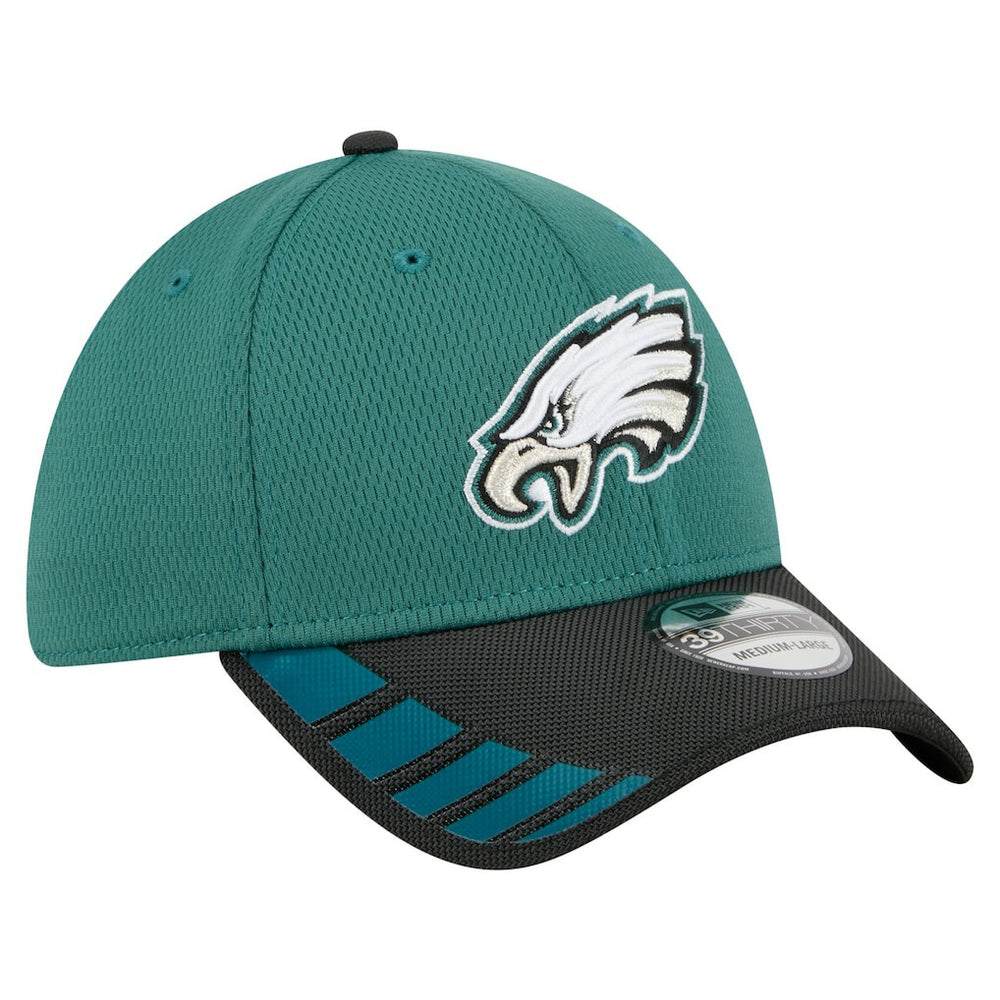 Philadelphia Eagles New Era Visor Hit 39THIRTY Flex Hat Midnight Green | NFL