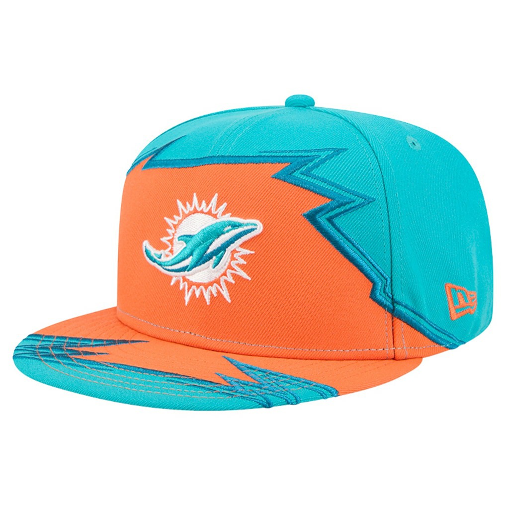 Miami Dolphins New Era Break 59FIFTY Fitted Hat Aqua/Orange | NFL