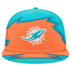 Miami Dolphins New Era Break 59FIFTY Fitted Hat Aqua/Orange | NFL