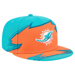 Miami Dolphins New Era Break 59FIFTY Fitted Hat Aqua/Orange | NFL
