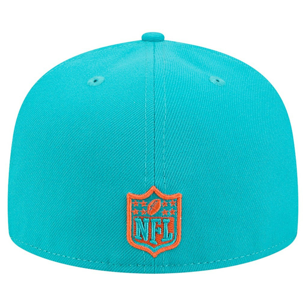 Miami Dolphins New Era Break 59FIFTY Fitted Hat Aqua/Orange | NFL