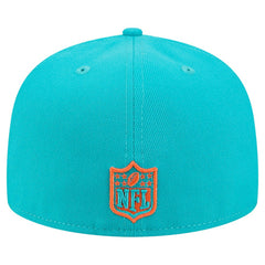 Miami Dolphins New Era Break 59FIFTY Fitted Hat Aqua/Orange | NFL