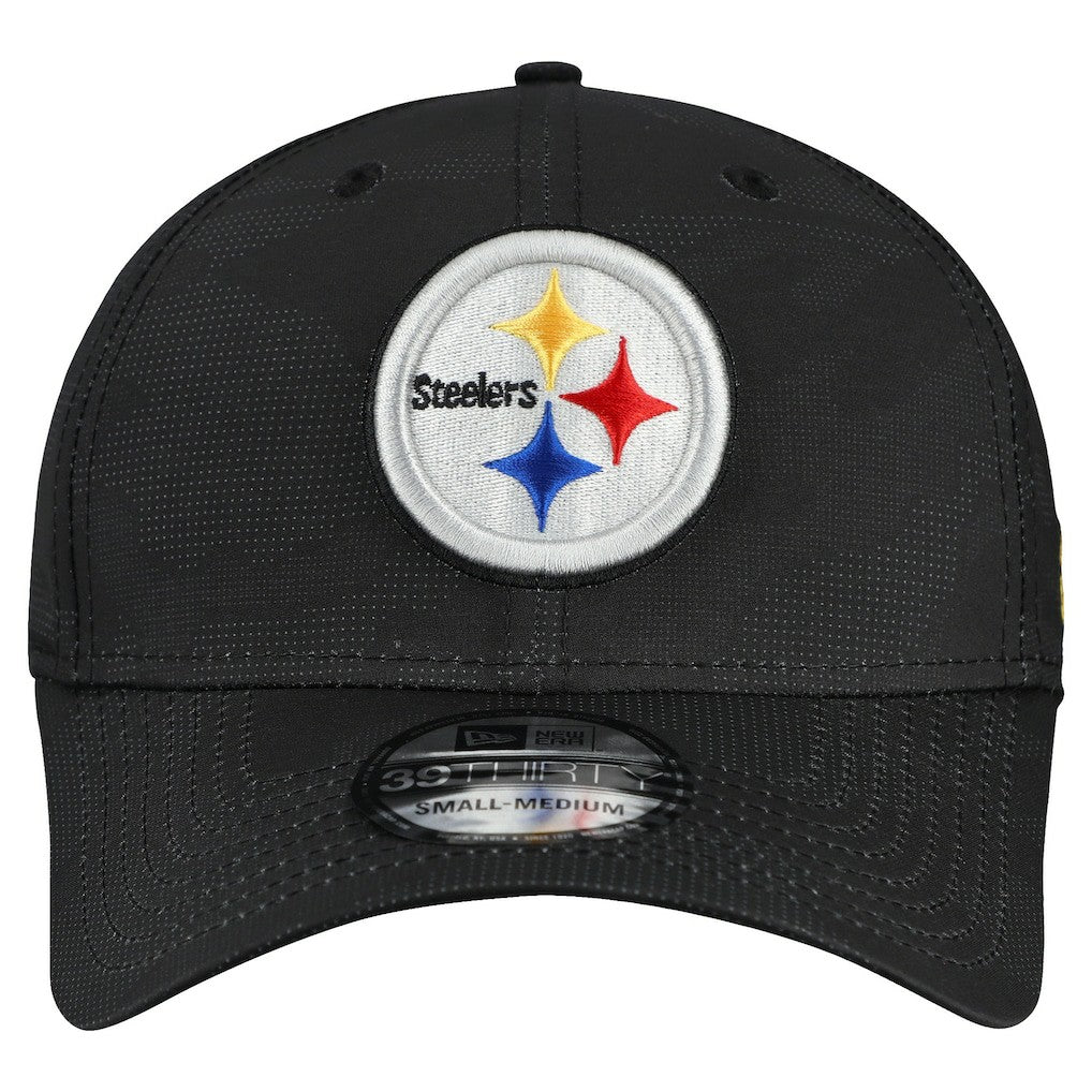 Pittsburgh Steelers New Era Tonal Camo 39THIRTY Stretch Fit Hat Black | NFL