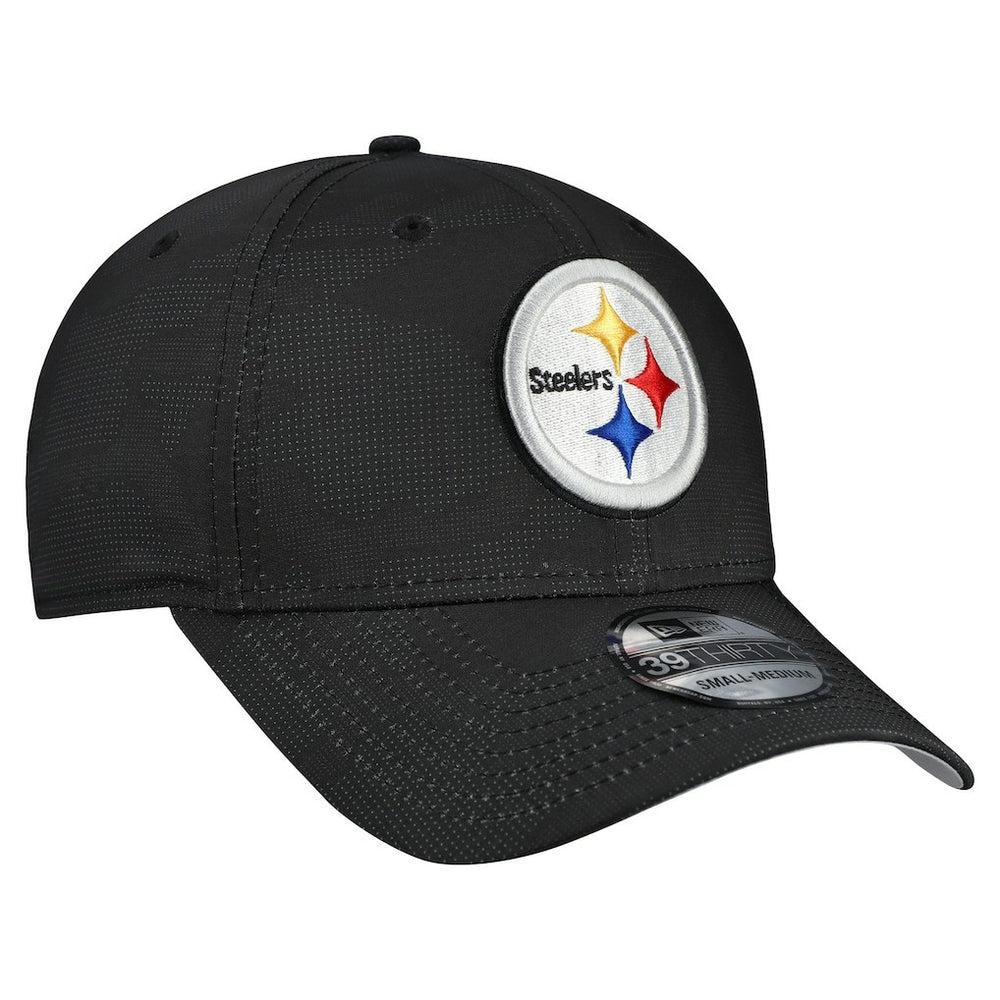 Pittsburgh Steelers New Era Tonal Camo 39THIRTY Stretch Fit Hat Black | NFL