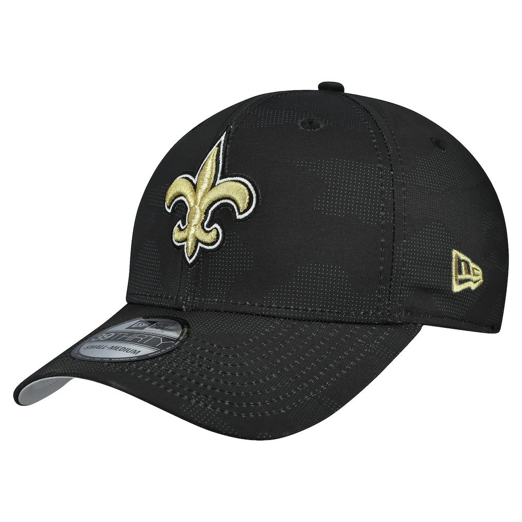 New Orleans Saints New Era Tonal Camo 39THIRTY Stretch Fit Hat Black | NFL
