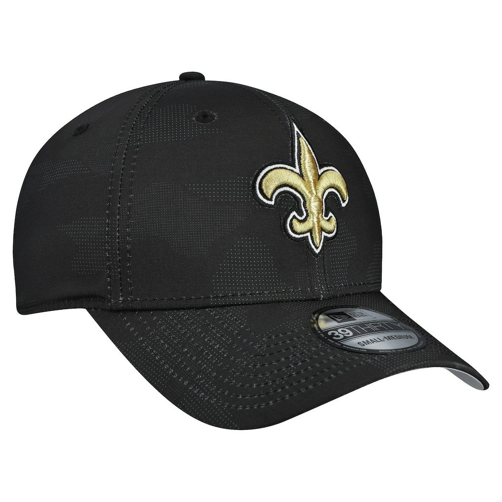 New Orleans Saints New Era Tonal Camo 39THIRTY Stretch Fit Hat Black | NFL