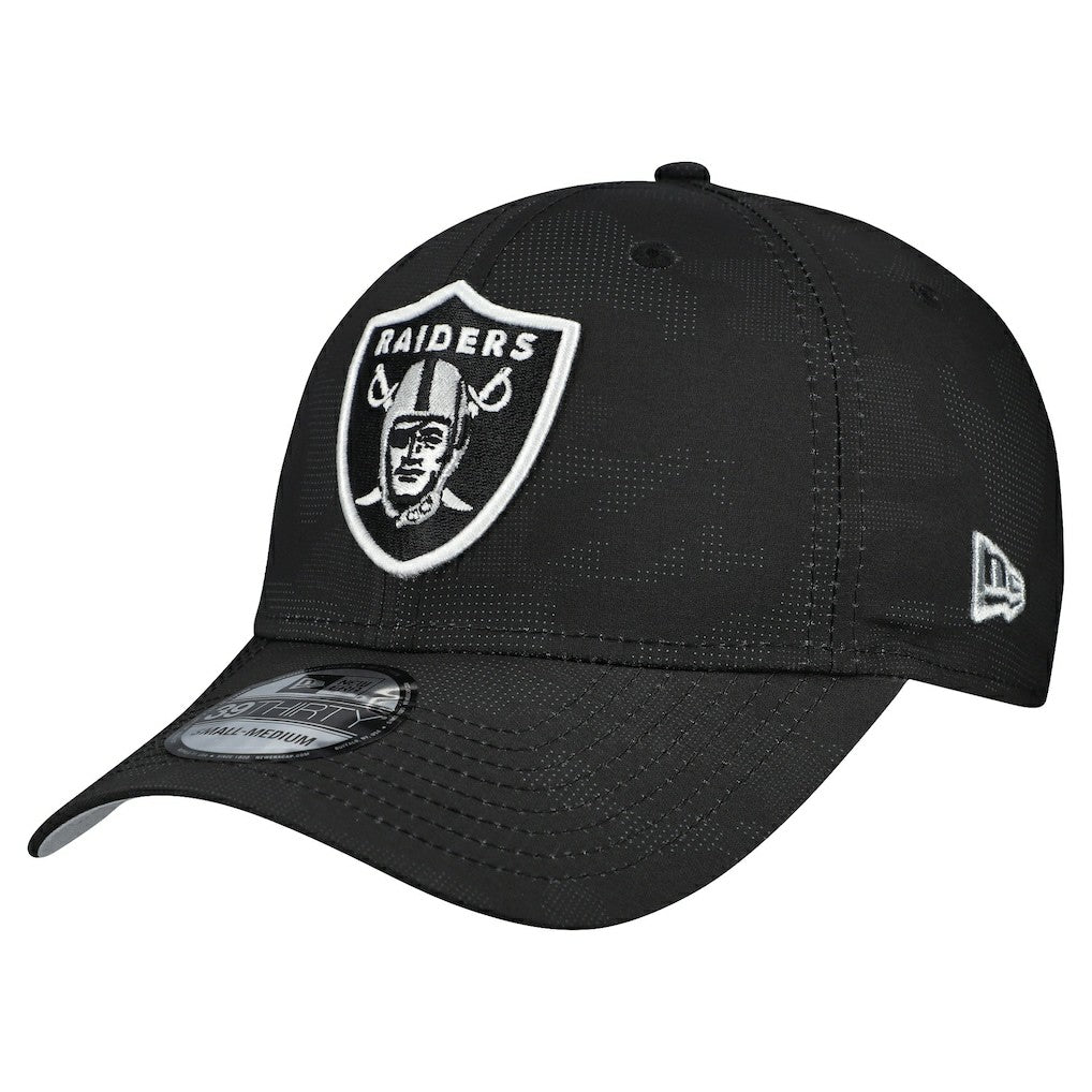 Las Vegas Raiders New Era Tonal Camo 39THIRTY Stretch Fit Hat Black | NFL