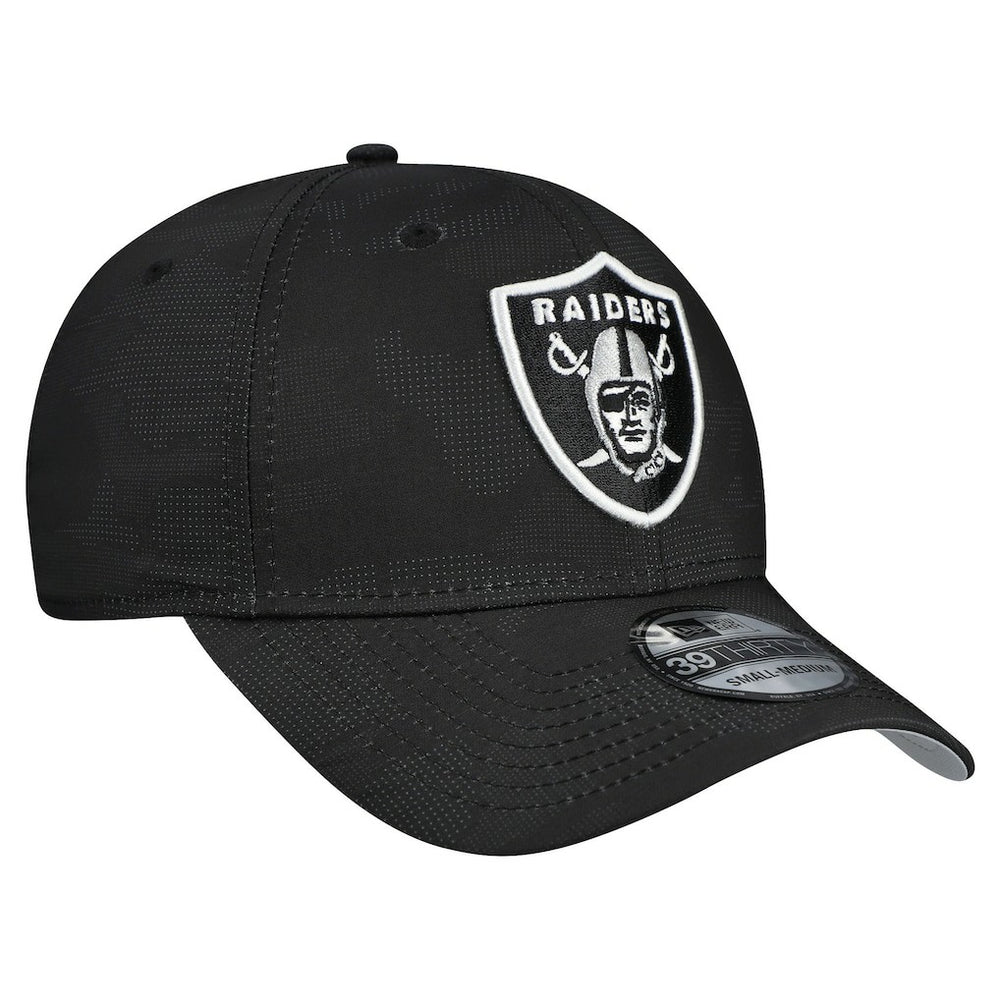 Las Vegas Raiders New Era Tonal Camo 39THIRTY Stretch Fit Hat Black | NFL