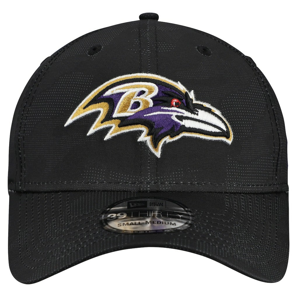 Baltimore Ravens New Era Tonal Camo 39THIRTY Stretch Fit Hat Black | NFL