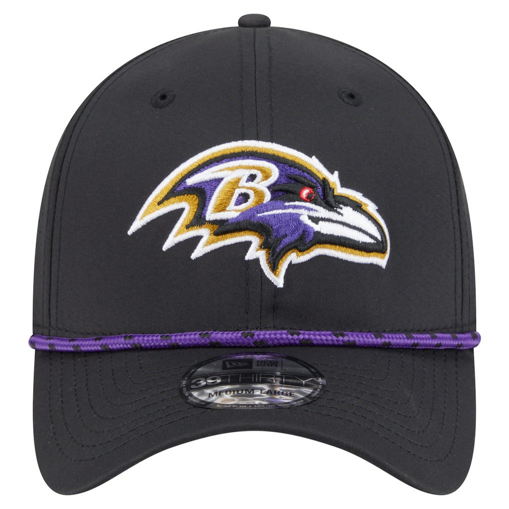 Baltimore Ravens New Era Perforated 39THIRTY Flex Hat Black | NFL