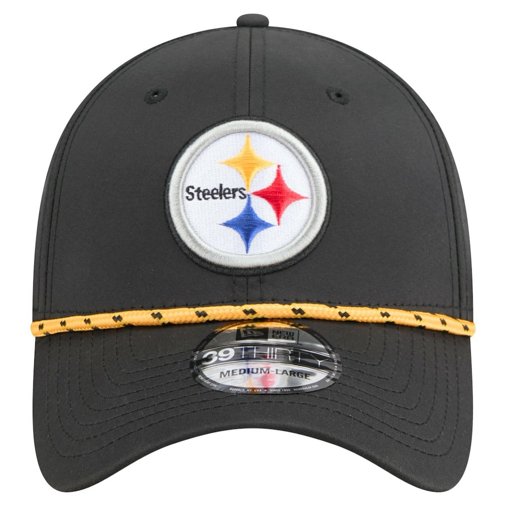Pittsburgh Steelers New Era Perforated 39THIRTY Flex Hat Black | NFL