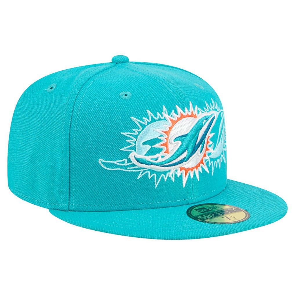 Miami Dolphins New Era Tri-Hit 59FIFTY Fitted Hat Aqua | NFL