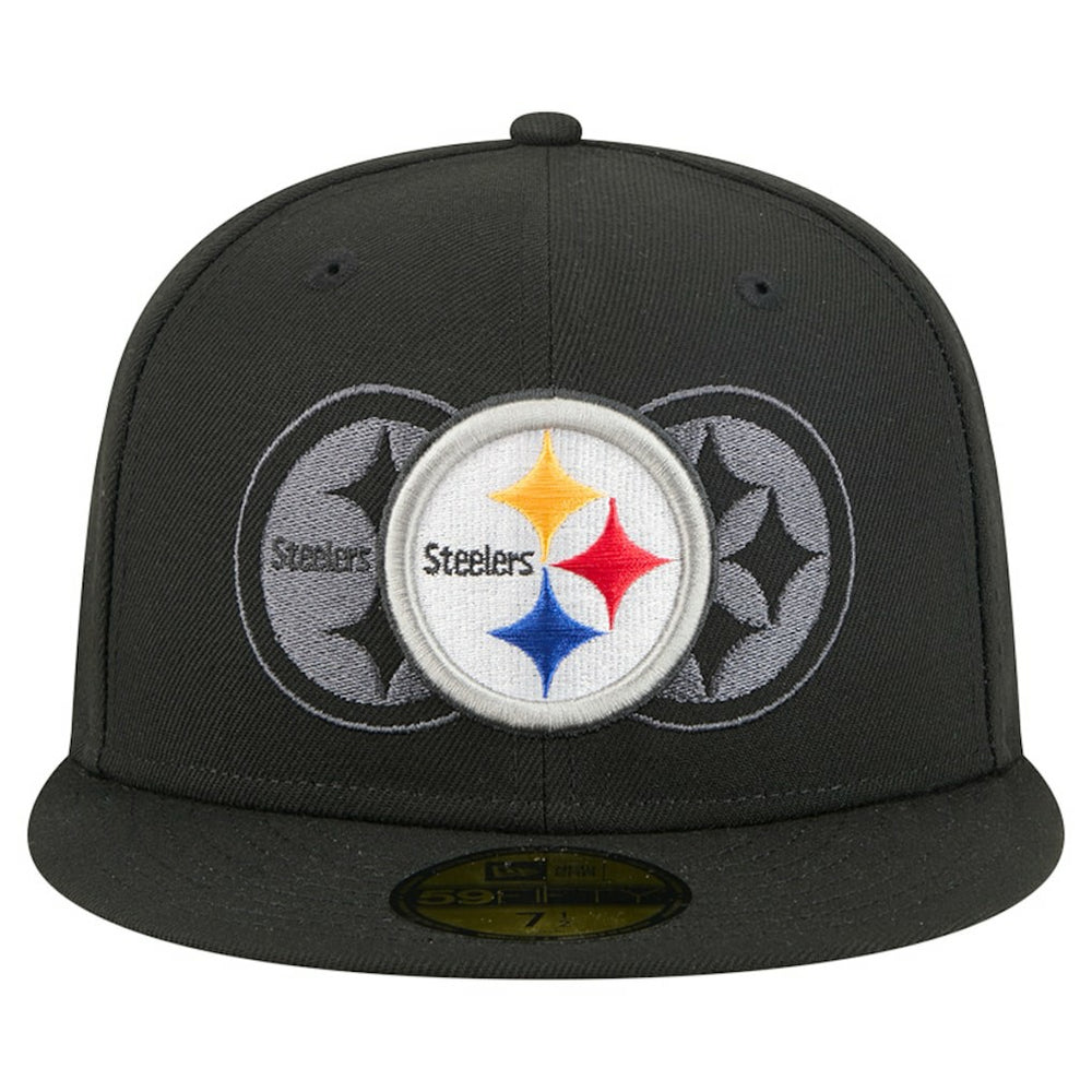 Pittsburgh Steelers New Era Tri-Hit 59FIFTY Fitted Hat Black | NFL