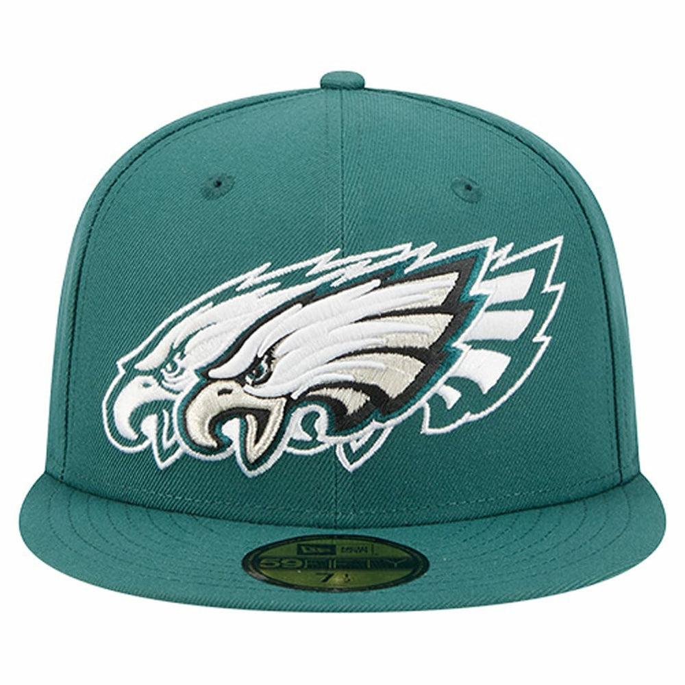 Philadelphia Eagles New Era Tri-Hit 59FIFTY Fitted Hat Midnight Green | NFL