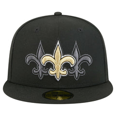 New Orleans Saints New Era Tri-Hit 59FIFTY Fitted Hat Black | NFL
